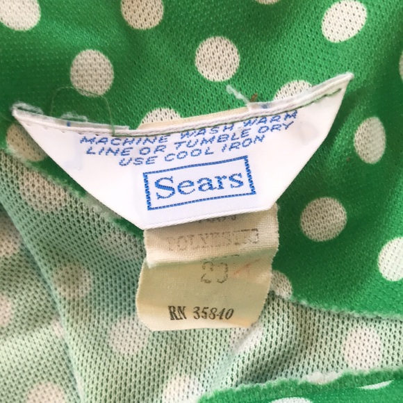 Vintage 60s 70s polka dot dress  pin up SEARS plus sz 20 - Picture 5 of 12